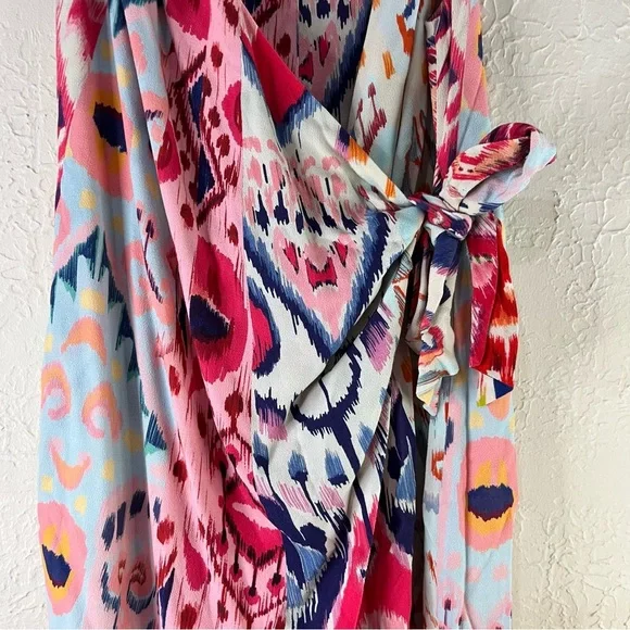 Farm Rio Crepe Boboikat Mini Wrap Mini Dress in Multi - Picture 5 of 13